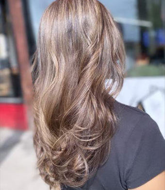 Vancouver Hairdresser Women Brunette Hair Highlights and Hairstyling